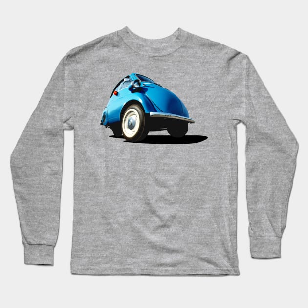 Isetta bubble car in blue Long Sleeve T-Shirt by candcretro